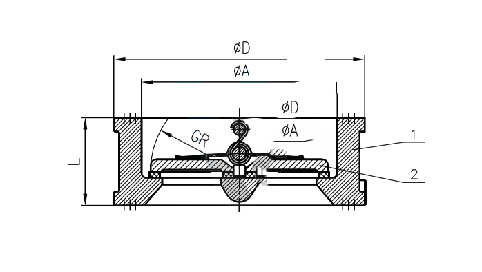 Bronze wafer check valve